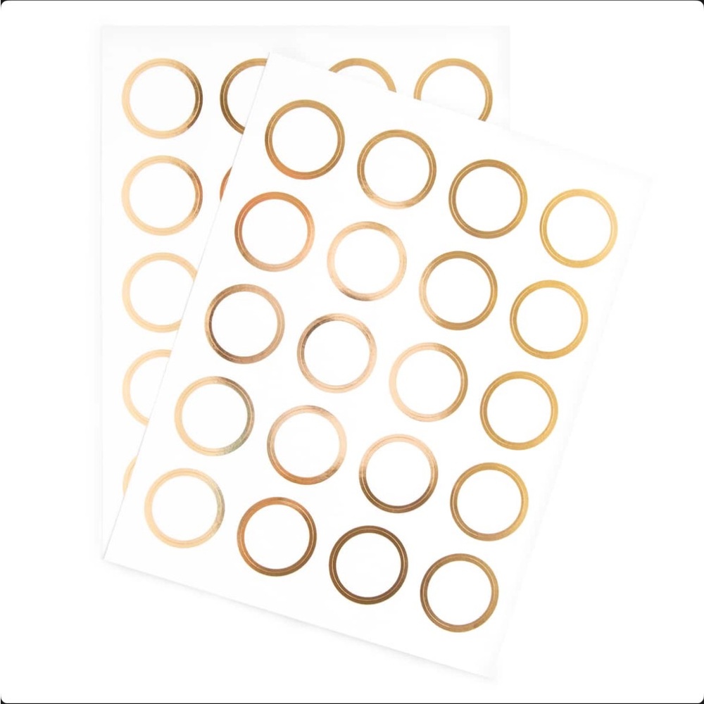 Gold Circle Stickers Round Envelope Seals Gift Wrapping Accent Posh Packages NWT